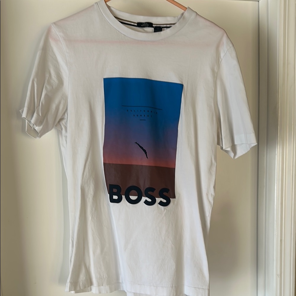 BOSS White Graphic T-Shirt for Men